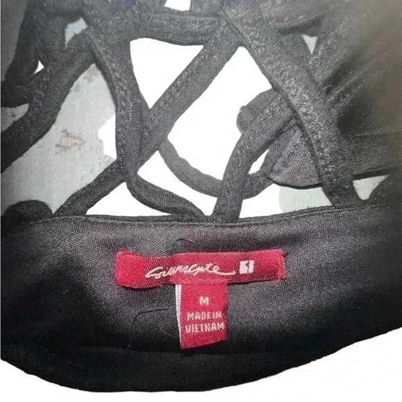 Size medium‎ silver gate black camisole with caged lattice back. Guc. - Picture 3 of 5